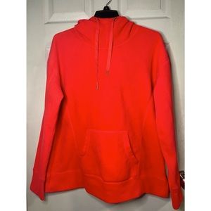 Hoodie, bright orange.